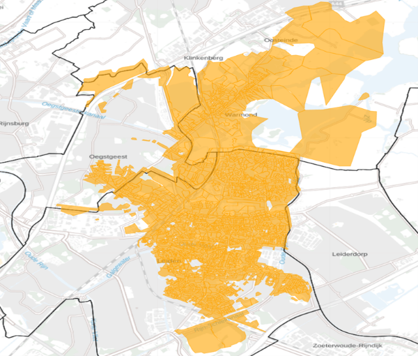 Congestiekaart van leiden noord