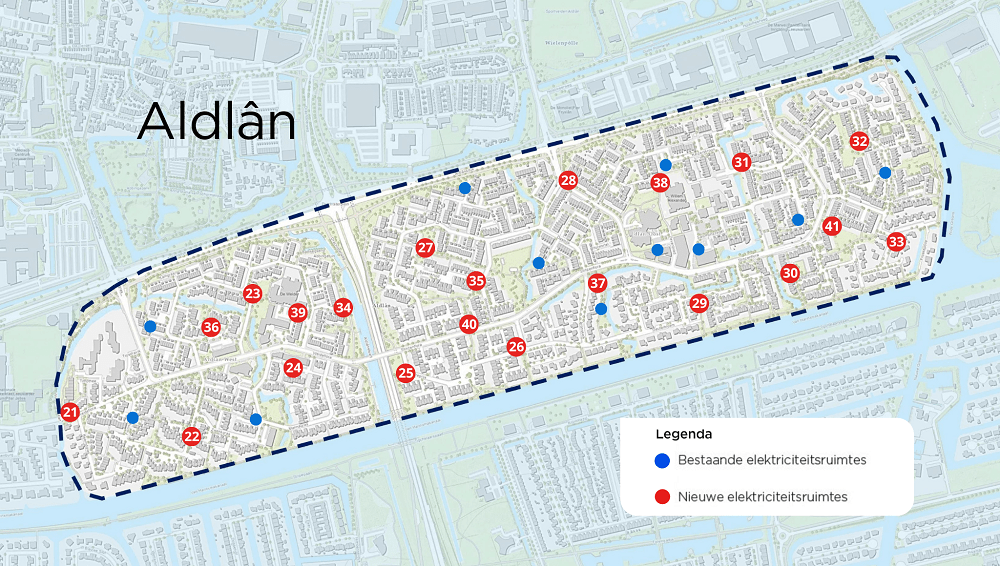 Werkgebied buurtaanpak Aldlân-Oost en Aldlân-West