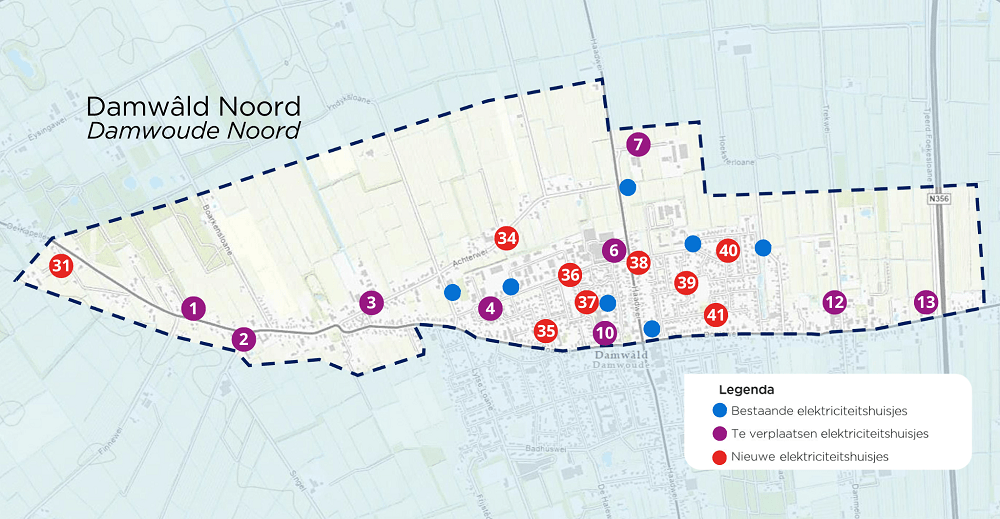 Werkgebied buurtaanpak Damwâld Noord