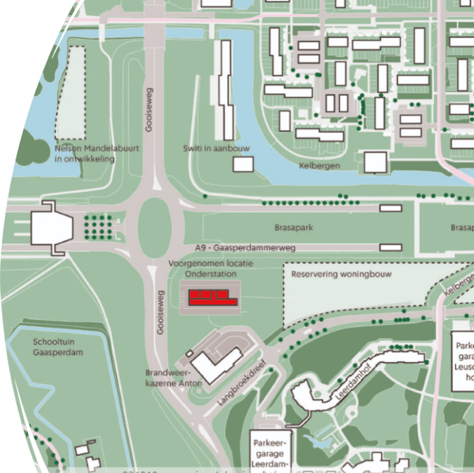 Gaasperdam locatie nieuwe station tekening