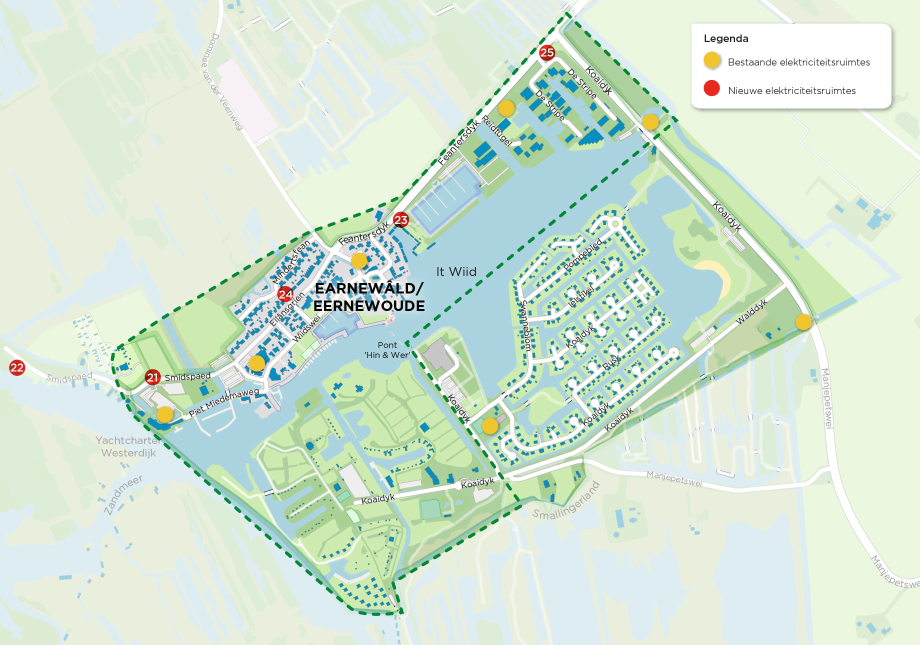 Werkgebied voor de buurtaanpak in Earnewâld