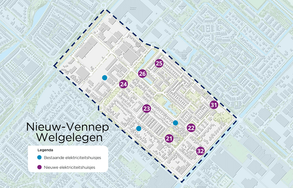 Kaart werkgebied buurtaanpak Nieuw-Vennep Welgelegen