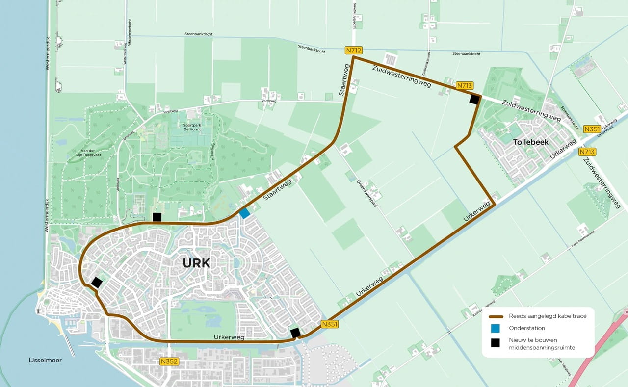 Kaart werkzaamheden Urk-Noord