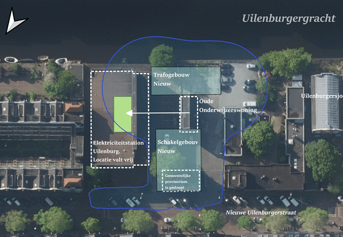 Elektromagnetisch contour van het elektriciteitsstation visueel zichtbaar