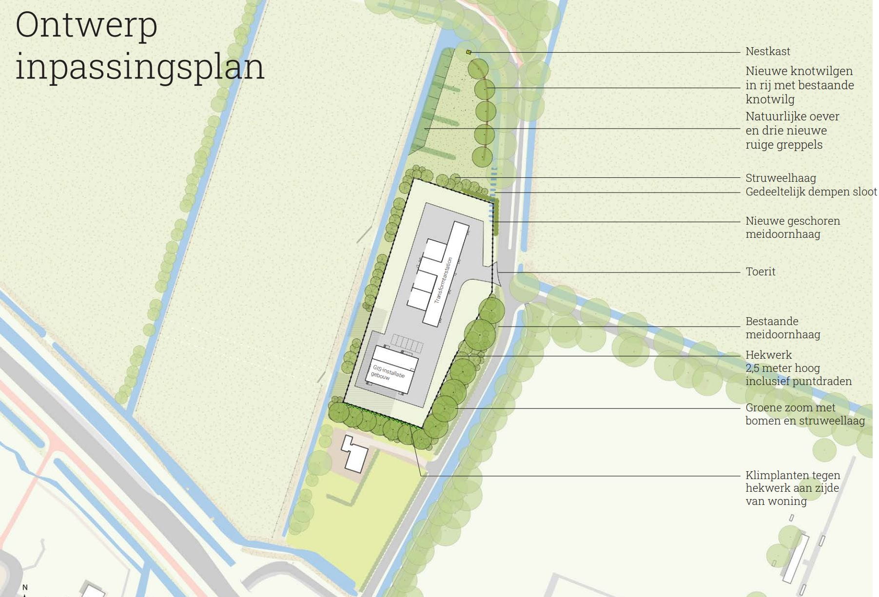 Plattegrond en ontwerp inrichting terrein