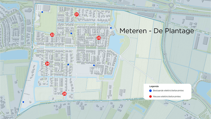 Werkgebied Meteren - De Plantage voor de uitbreiding van het stroomnet (buurtaanpak)